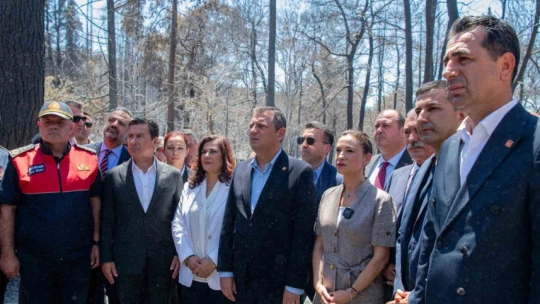 CHP lideri Özel, yangın bölgesinde incelemelerde bulundu