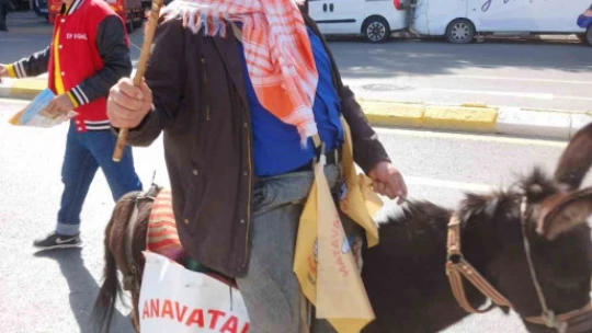 Çılgın aday Kaplı, eşekli seçim çalışmasıyla bin 271 oy aldı