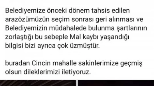 Cincin'de meydana gelen yangında maddi hasar oluştu