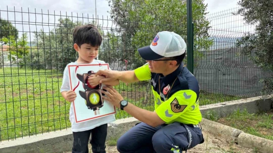 Çine'de Anaokulu öğrencilerine trafik eğitimi verildi