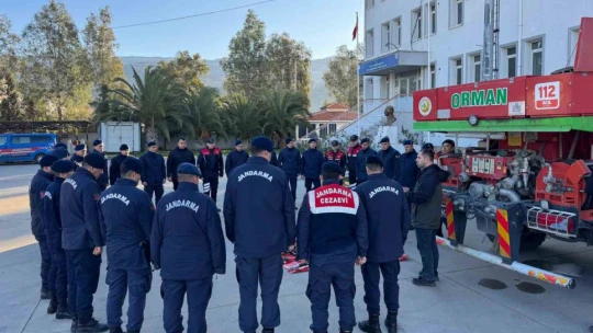 Çine'de jandarma personeline yangın önleme ve söndürme eğitimi verildi
