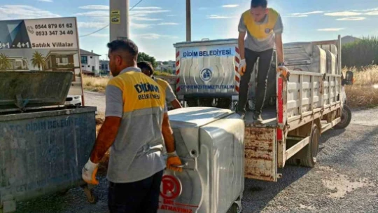Didim'de eskiyen konteynerler yenileniyor