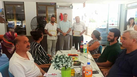 Didim'de görev yeri değişen şube müdürlerine veda yemeği