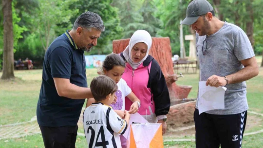 Doğada ailece sporun keyfini yaşadılar