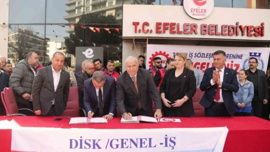 Efeler Belediyesi'nde işçiler maaş artışını davul zurnayla kutladı