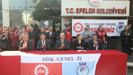 Efeler Belediyesi'nde işçiler maaş artışını davul zurnayla kutladı