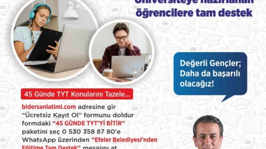 Efeler Belediyesi'nden üniversiteye hazırlanan öğrencilere destek