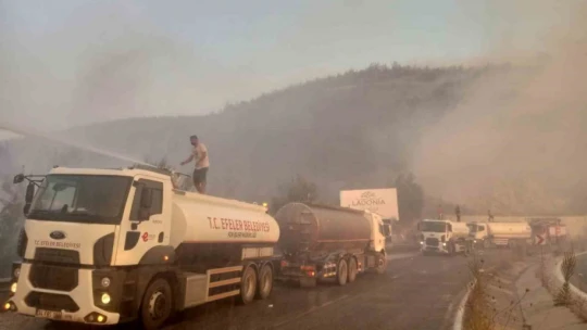 Efeler Belediyesi'nden yangın söndürme çalışmalarına destek