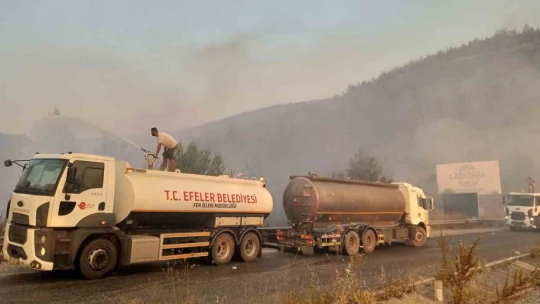 Efeler Belediyesi'nden yangın söndürme çalışmalarına destek