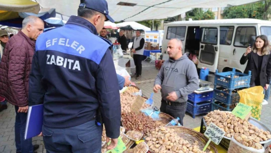 Efeler Belediyesi Zabıtası pazar yeri denetimi gerçekleştirdi