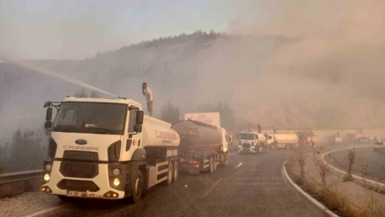 Efeler'den yangın söndürme çalışmalarına destek