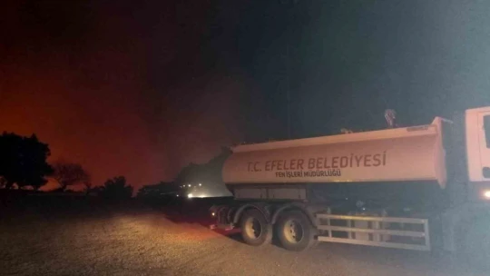 Efeler'in ekipleri yangınları söndürmek için çalışıyor