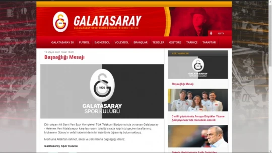 Galatasaray'dan taziye mesajı