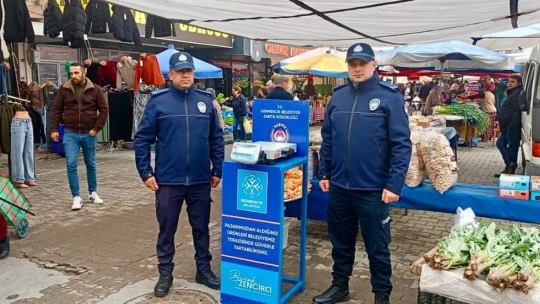 Germencik'te pazar yerlerinde tartı uygulaması başladı