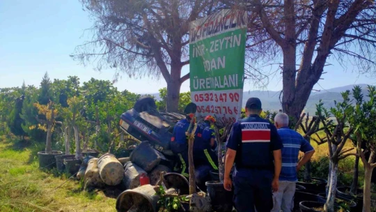 Hakimiyeti kaybolan otomobil fidanlığı uçtu: 1 yaralı