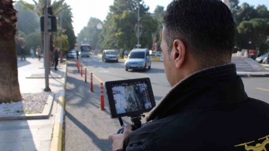 Hatalı sürücüler havadan görüntülendi