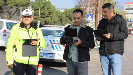 Hatalı sürücüler havadan görüntülendi