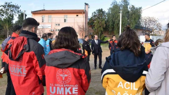 İl Sağlık Müdürü Eser eğitim ve tatbikat alanını ziyaret etti