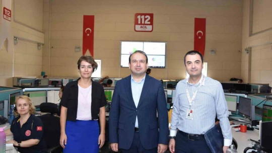 İl Sağlık Müdürü Şenkul, 112 Acil Çağrı Merkezi'ndeki çalışmaları inceledi