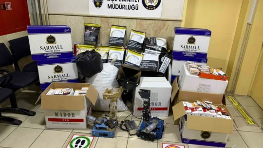 İncirliova'da kaçak sigara üretilen eve baskın yapıldı