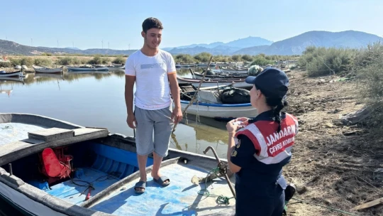 Jandarmadan Bafa Gölü'nde balıkçılara denetim