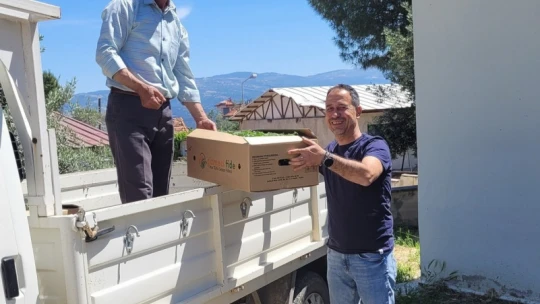 Karacasu'da domates fideleri üreticilere teslim edildi