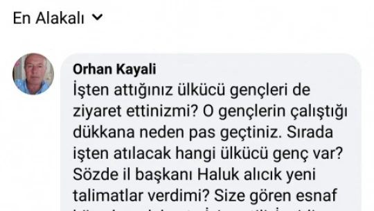 Karacasu'da MHP kurucusu, belediyeye ve parti yönetimine ateş püskürdü