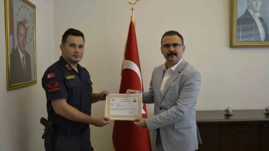 Kaymakam Ateş'ten jandarma personeline hizmet teşekkürü