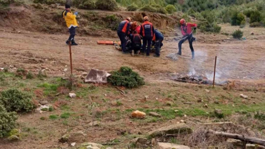 Kaza yapan motokrosçu askeri helikopterle hastaneye kaldırıldı