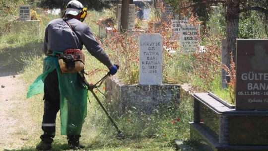 Koçarlı'da Kurban Bayramı öncesi mezarlıklarda temizlik seferberliği başladı