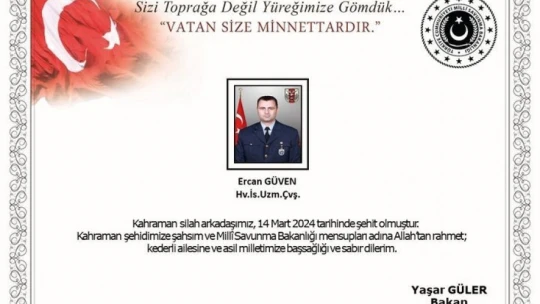 Konya'daki kazada şehit olan Uzman Çavuş Güven'in evine Türk bayrağı asıldı