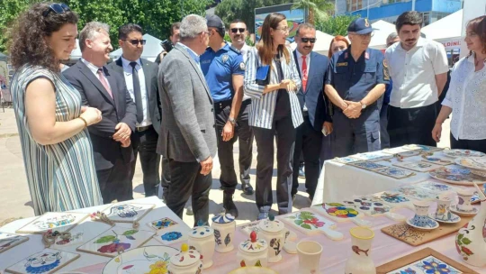 Köşklü kursiyerler el emeği ürünlerini sergiledi