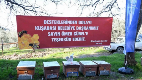 Kuşadası Belediyesi'nden arıcılara malzeme desteği