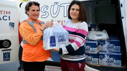 Kuşadası Belediyesi'nin süt desteği yüzleri güldürüyor