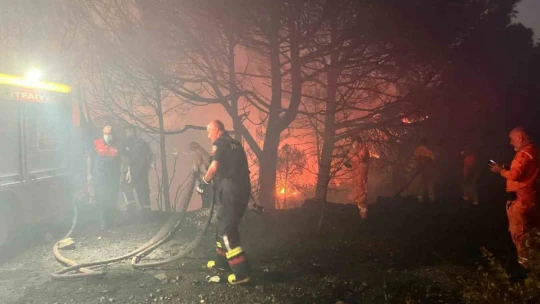 Kuşadası'nda yangına yakın yerleşim alanlarındaki evler tahliye ediliyor