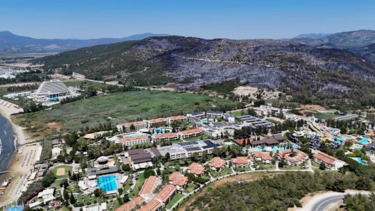 Kuşadası'ndaki orman yangınında antik su kemeri zarar gördü