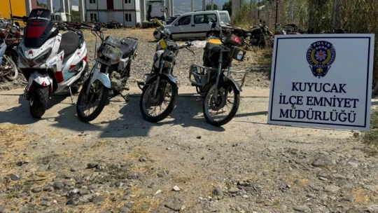 Kuyucak'ta motosiklet hırsızları tutuklandı