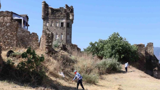 Nazilli Belediyesi'nden Arpaz Kalesi'nde temizlik çalışması