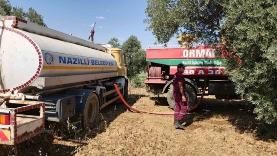 Nazilli Belediyesi'nden İsabeyli'deki yangının söndürme çalışmalarına destek