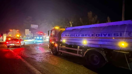 Nazilli Belediyesi'nden Kuşadası'ndaki yangının söndürme çalışmalarına destek