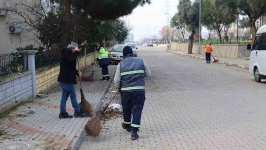 Nazilli'deki yeşil alanlarda temizlik ve bakım çalışması sürüyor