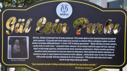 Nazilli'de Gül Esin Parkı açıldı