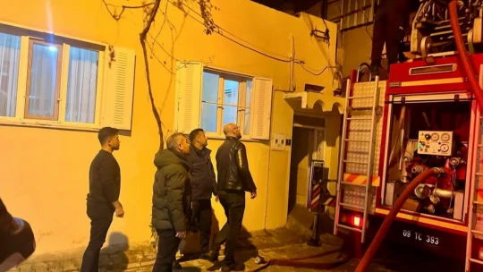 Ortaklar'da kalorifer kazanından yangın çıktı