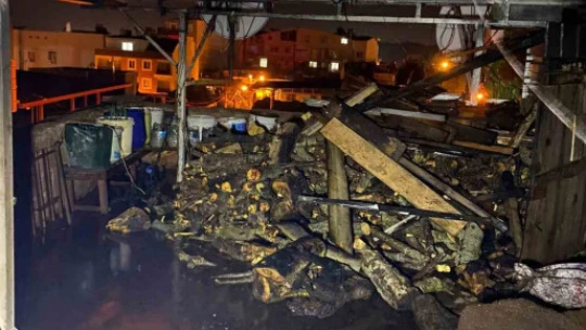Ortaklar'da kalorifer kazanından yangın çıktı