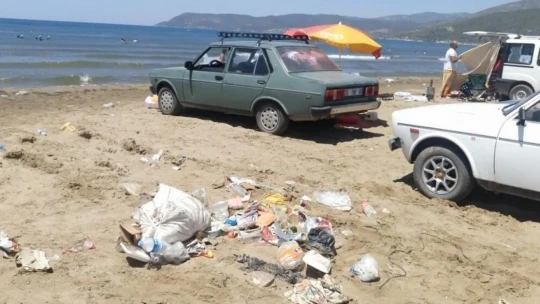 Pamucak'taki, kum zambaklarına dikkat çekti