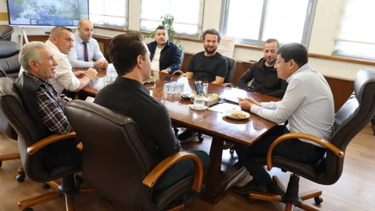 Proje çekimleri Nazilli'de gerçekleştirilen filmin ekibi Başkan Özcan'la buluştu