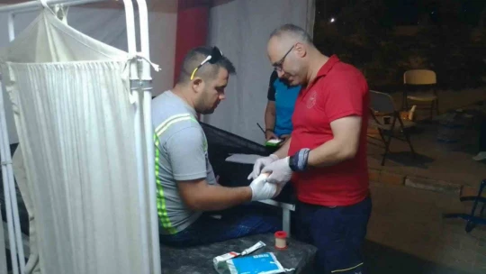 Sağlık Müdürü Şenkul Söke kağıt fabrikasındaki yangın bölgesinde