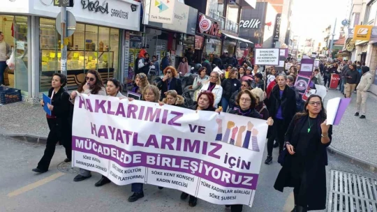Söke'de Kadına Şiddetle Mücadele için yürüyüş düzenlendi