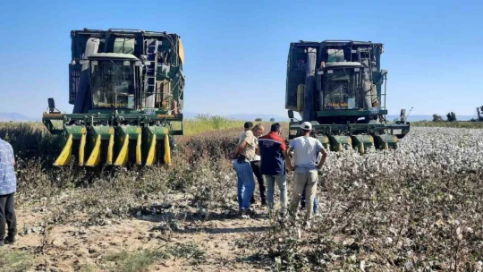 Söke'de pamuk hasat makineleri kontrol edildi