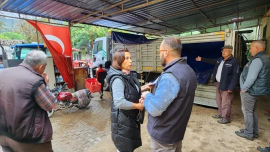 Söke'de sel mağdurlarına yem desteği